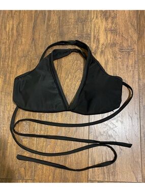 Black Tie-Back Bikini Top
